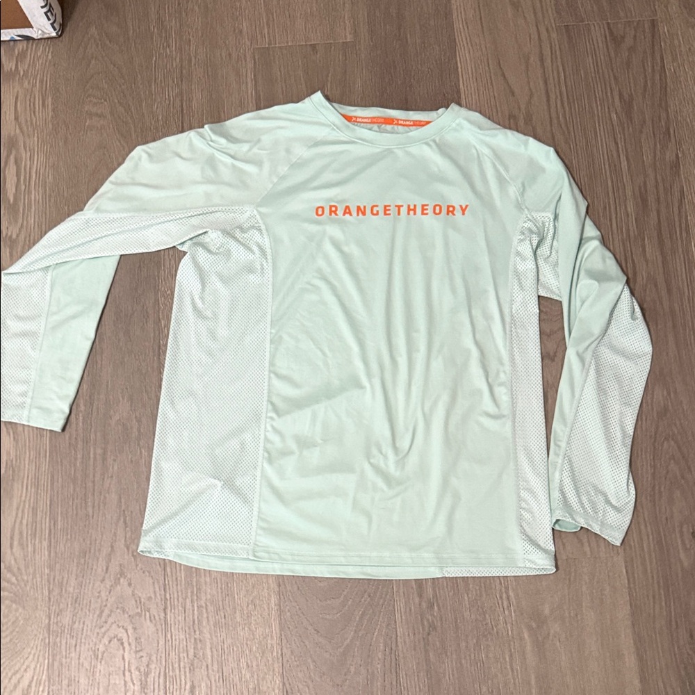 Orangetheory Light Mint Long-Sleeve Performance Tee with Orange Logo